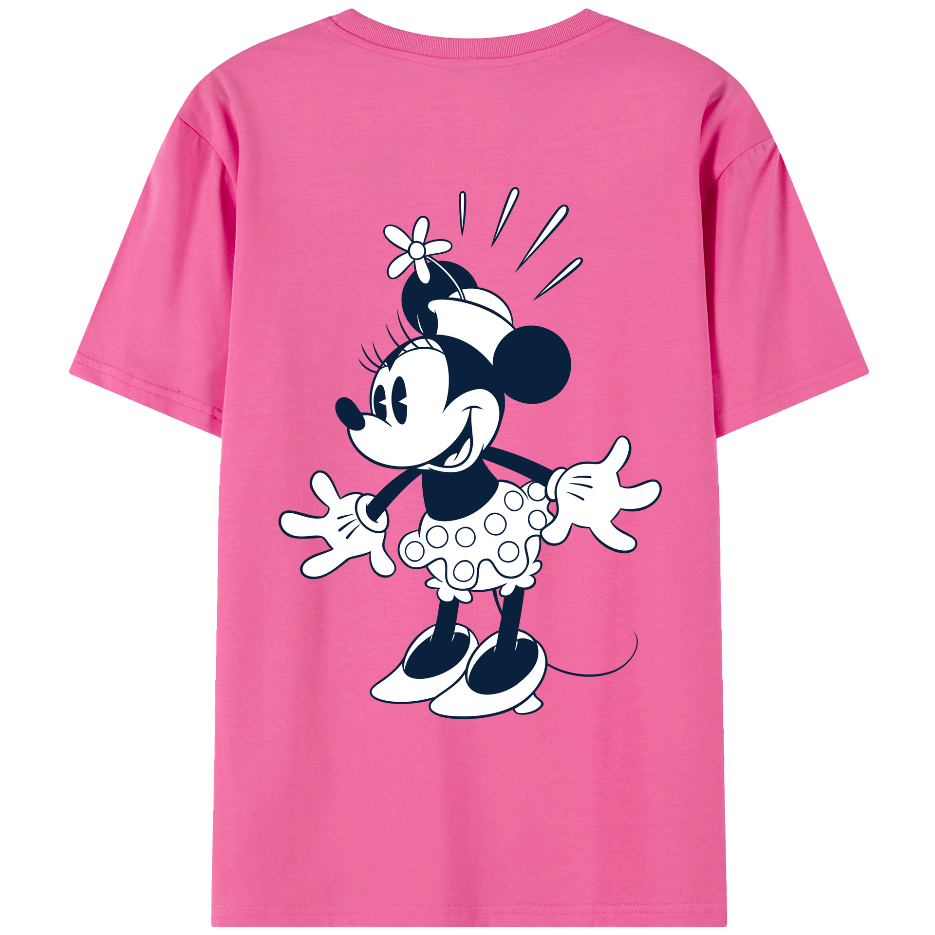 （画像用） ミッキーマウス Mickey Mouse レディース半袖Tシャツ(バックプリント)